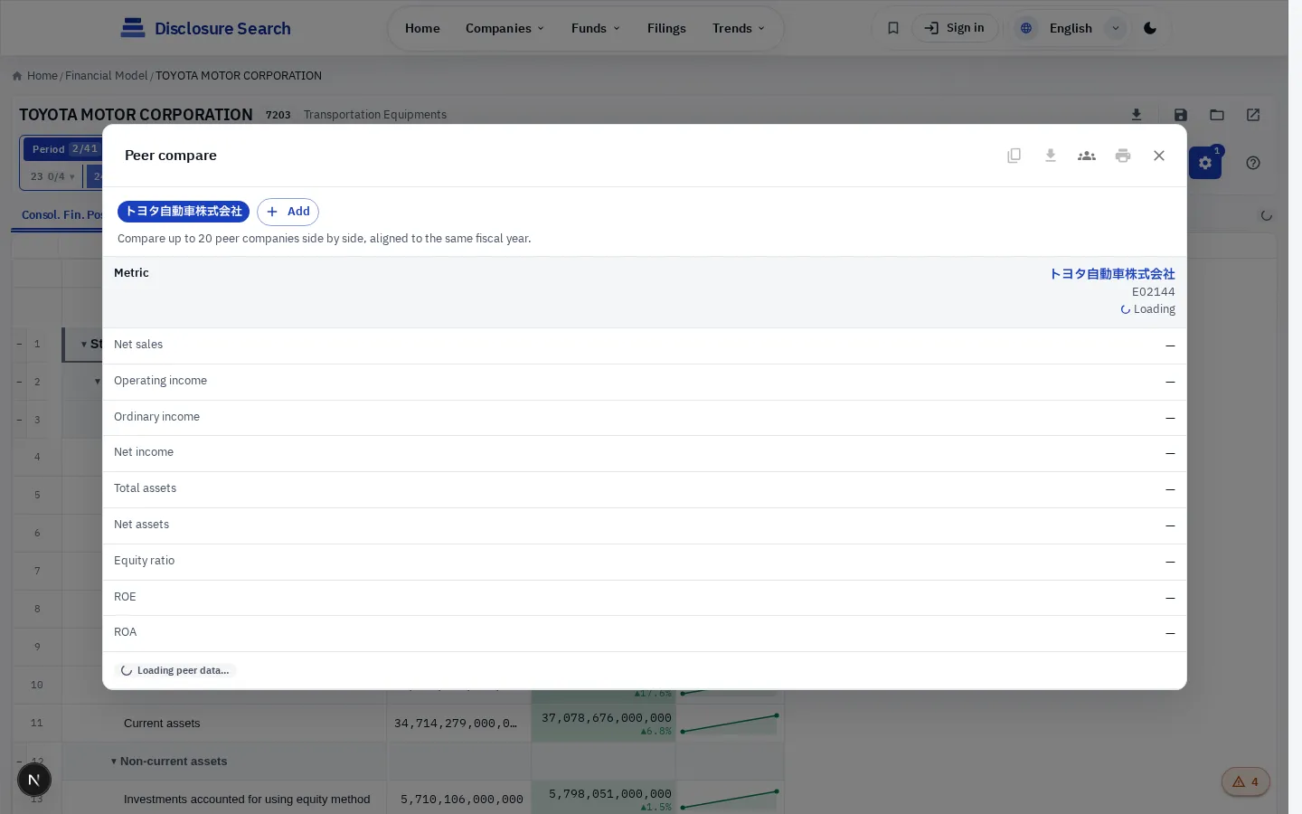 Peer Compare — benchmark across peers